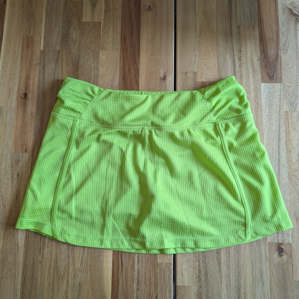 Bugle Boy Vintage Neon Green Mini Skirt Size Medium